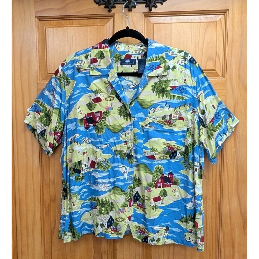 Crazy Jeans Horse Woman Size 1 (Small) Button Down Front Farm Theme Shirt Top